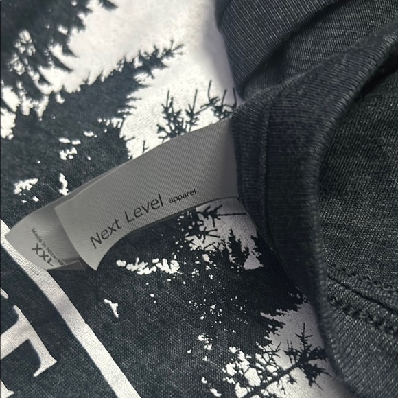 Black Short Sleeve Tee with Nature Graphic - Picture 3 of 7